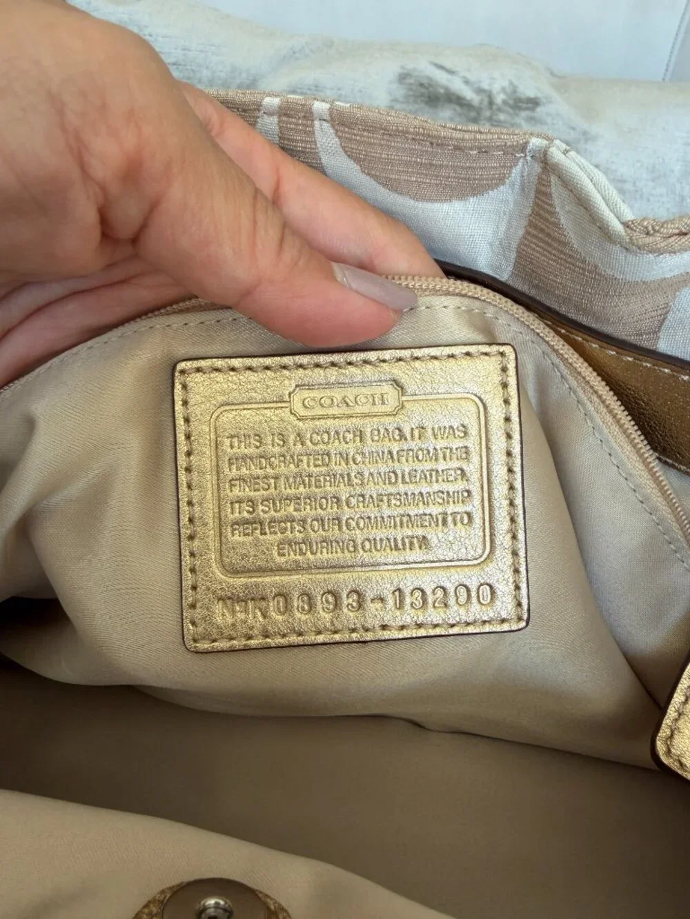 Coach Vintage Y2K Penelope Signature Jacquard Metallic Gold